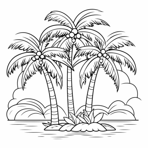 Palm trees design. Summer vacation tropical relaxation outdoor n