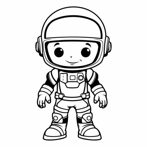 cute astronaut in space suit vector illustration designicon vect