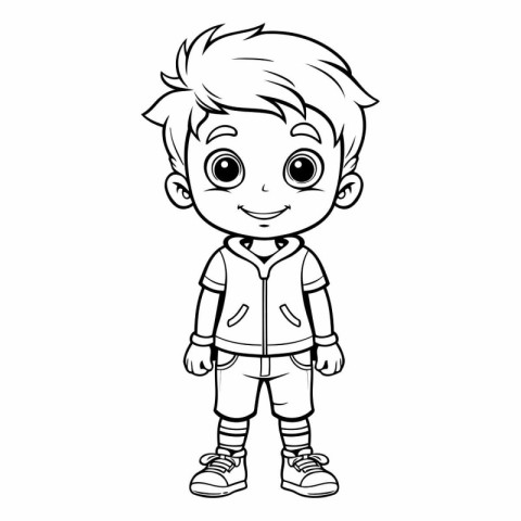 Vector illustration of Cute Little Boy Cartoon Character for Col