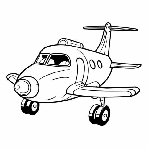 Vector illustration of a cartoon airplane on a white background.