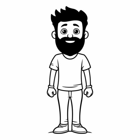 young man with beard cartoon vector illustration graphic design