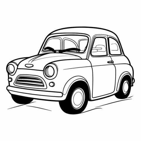 Retro car isolated on a white background for your design