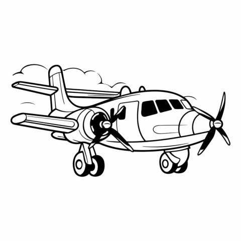 Airplane icon. Cartoon illustration of airplane vector icon for