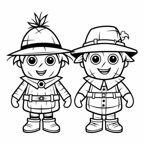 Mascot Illustration of Kids Camping Characters Coloring Book