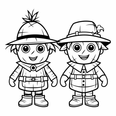 Mascot Illustration of Kids Camping Characters Coloring Book