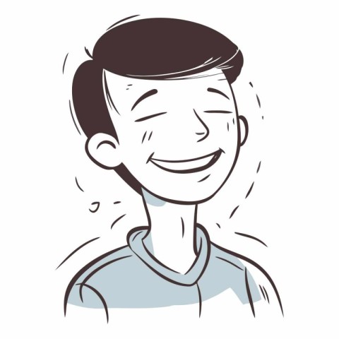 Vector illustration of a young man with a smile on his face.