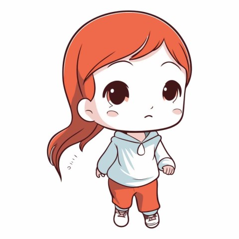 Cute little girl cartoon vector illustration graphic design vect