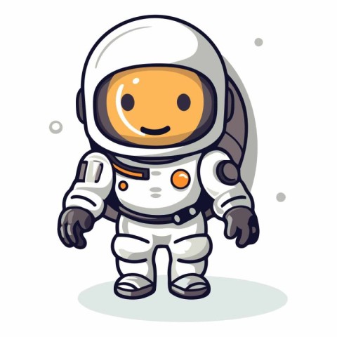 Astronaut Vector Illustration. Cute Cartoon Astronaut Character