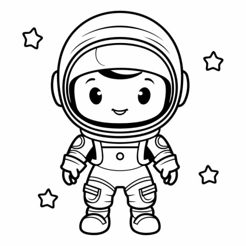 Cute astronaut boy cartoon vector illustration graphic design ve