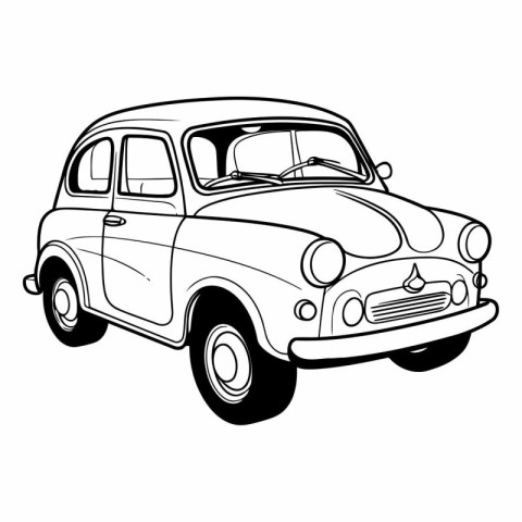 Retro car isolated on a white background for your design