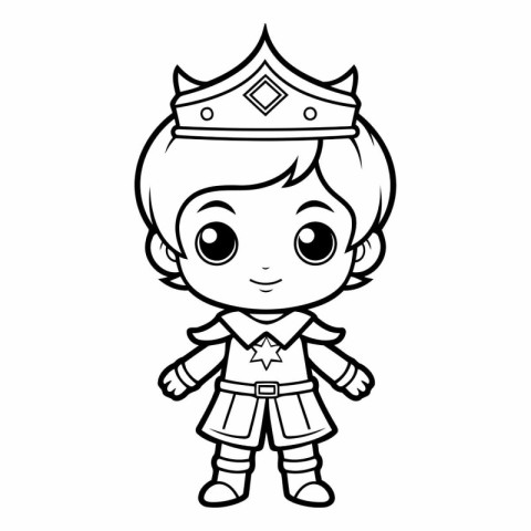 Coloring book for children: Princess on a white background.