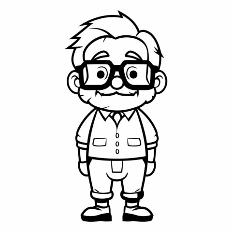 Grandfather Cartoon Mascot Character Vector Illustration. EPS10