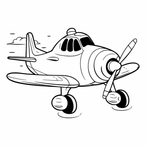 Airplane with propeller of a cartoon airplane.