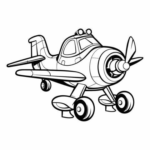 Airplane with propeller of a cartoon airplane.