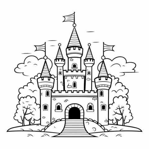 Castle icon design. Fairytale fantasy fairytale childhood and ga