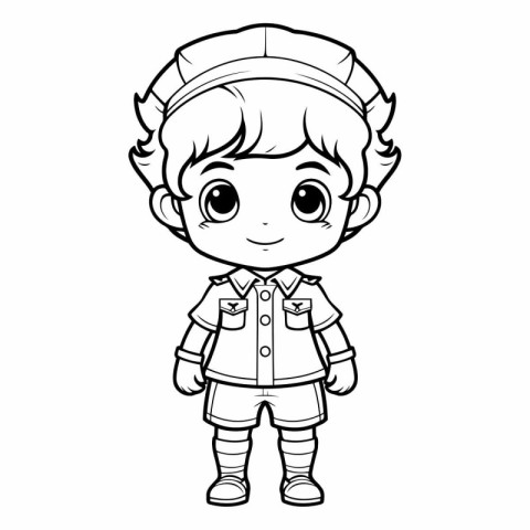 Coloring Page Outline Of Cute Cartoon Sailor Boy Vector Illustra