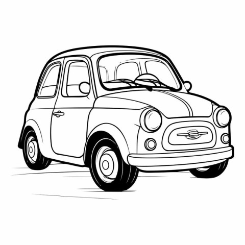 Sketch of a retro car on a white background