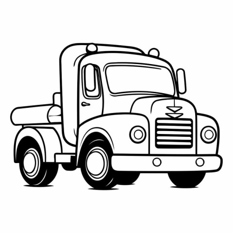 Truck icon. Outline illustration of truck vector icon for web