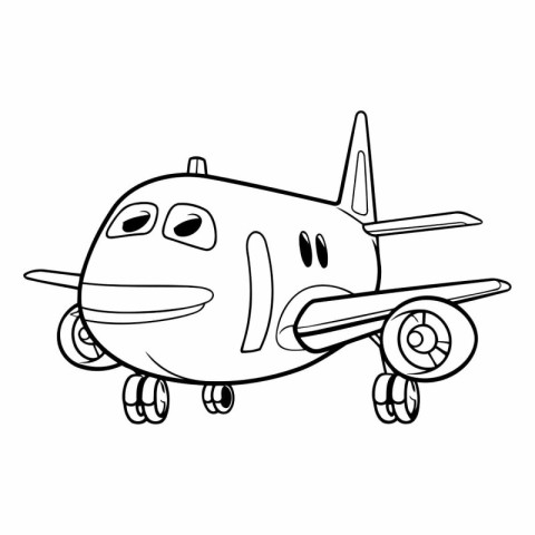 Airplane with wheels. Coloring book for children