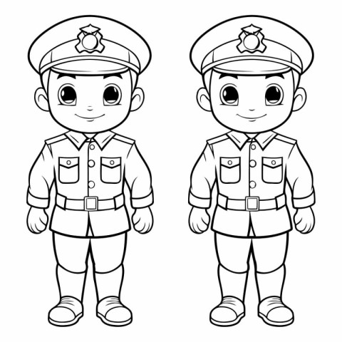 Coloring Page Outline Of Cartoon Police Officer or Policeman Cha