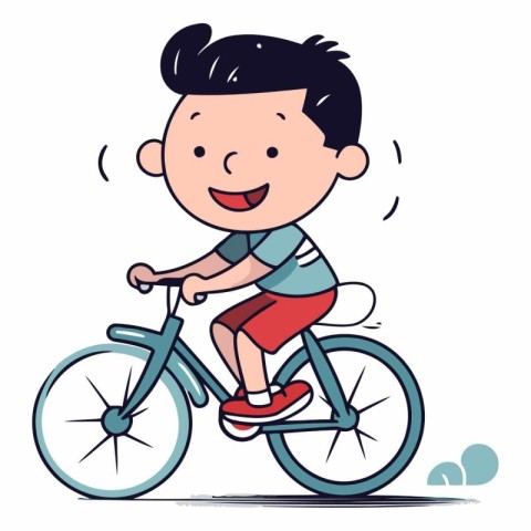 Boy riding a bicycle of a child on a bicycle.