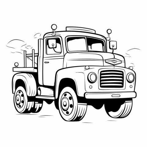 Truck. isolated on a white background. Monochrome.