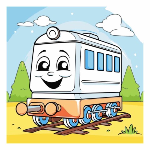 Train cartoon design eps 10. Funny train.