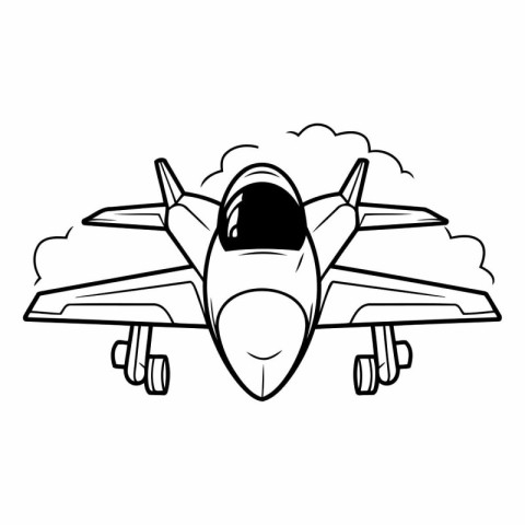 Fighter jet icon. Simple illustration of fighter jet vector icon