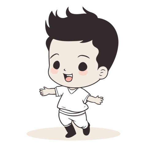 cute little boy running cartoon vector illustration eps10 graphi