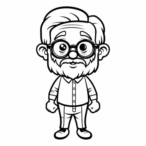 Grandfather Cartoon Mascot Character Vector Illustration. EPS10