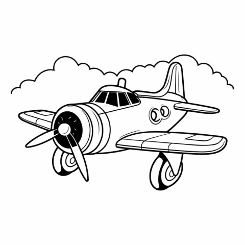 airplane flying side view cartoon vector illustration graphic de