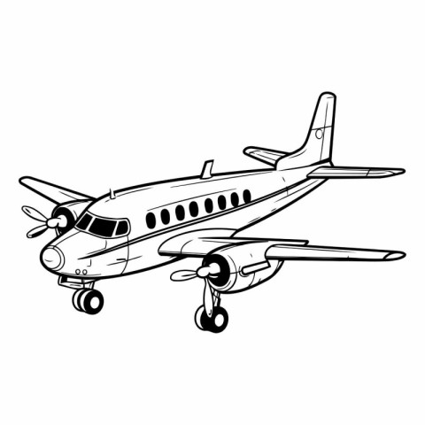 Airplane vector illustration isolated on white background. Airpl