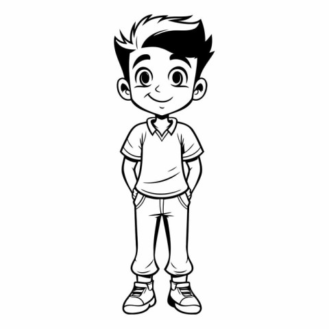 cute little boy cartoon vector illustration graphic design vecto