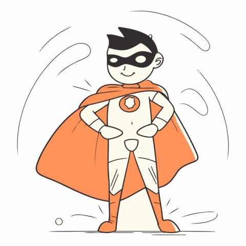 Superhero cartoon character of a superhero in the flat style.