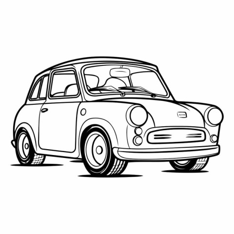 Retro car on a white background for your design