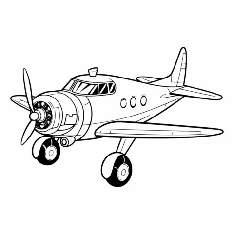 Retro airplane icon. Cartoon illustration of retro airplane vect