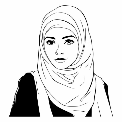 Portrait of beautiful muslim woman in hijab.