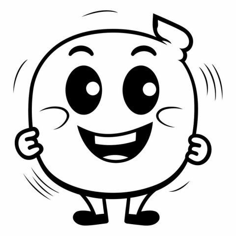 Smiling Face Cartoon Mascot Character With Happy Facial Expressi