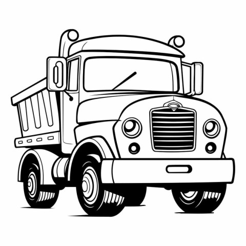 Truck icon of a truck on white background.