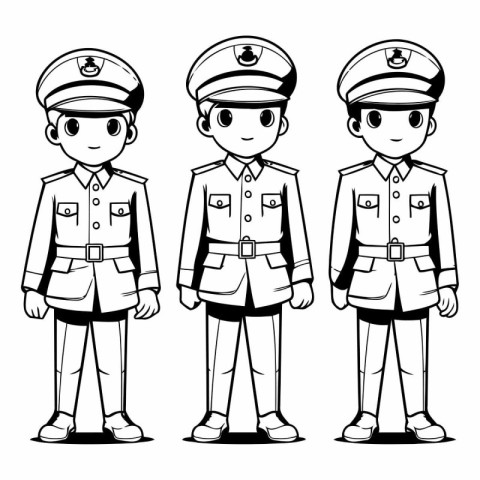 Police officer and police officer in uniform vector illustration