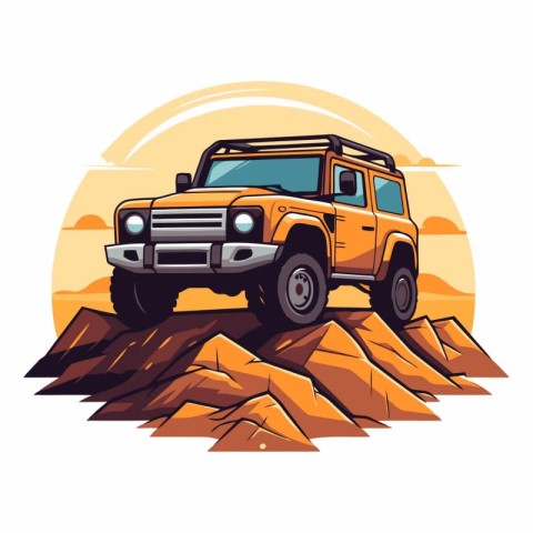 Off-road vehicle in the desert for your design