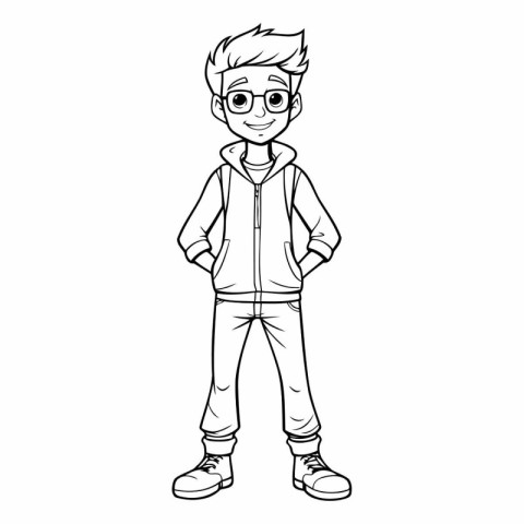 cute boy with casual clothes vector illustration graphic design