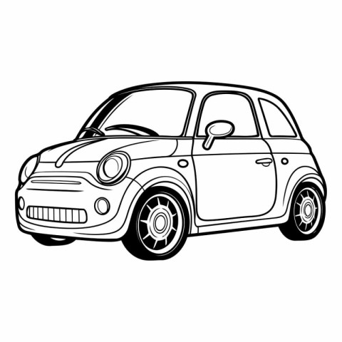 Vector illustration of a hatchback car isolated on a white backg