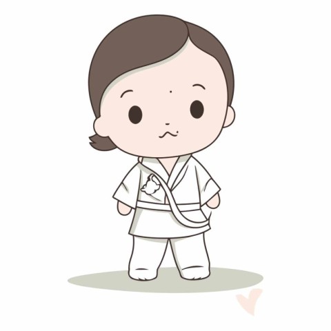 Karate boy in kimono cartoon character vector illustration desig