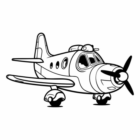 Airplane cartoon isolated on white background for your design