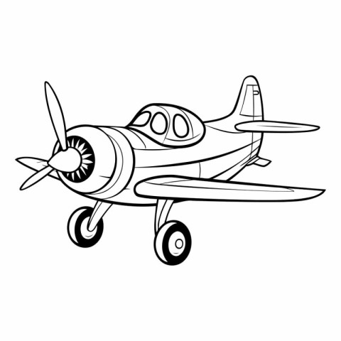 Vintage airplane icon. Cartoon illustration of vintage airplane