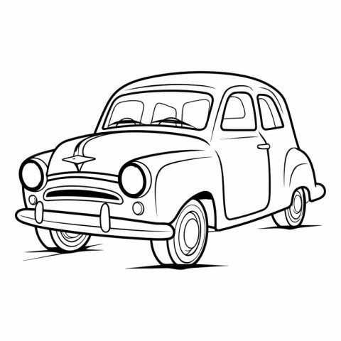 Retro car on a white background. eps