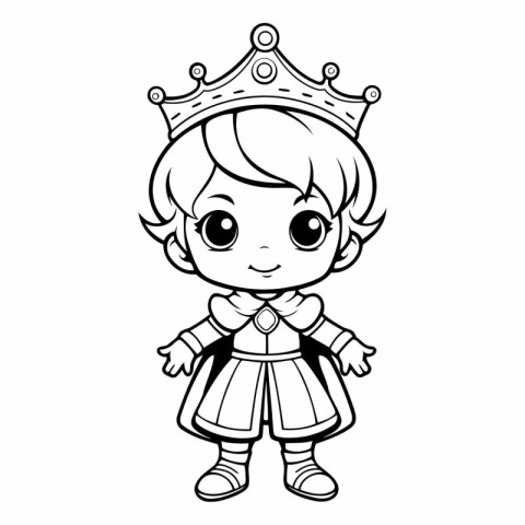 Cute little prince. Coloring book for children