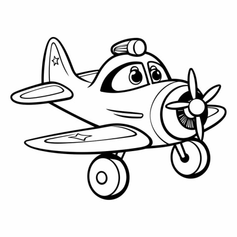 Cartoon airplane. Coloring book for children.