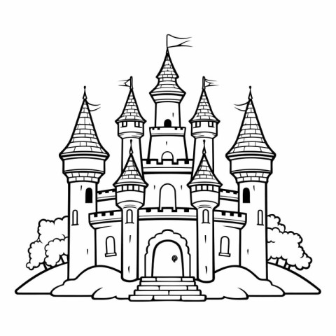 Castle icon. Fairytale fantasy fairytale castle